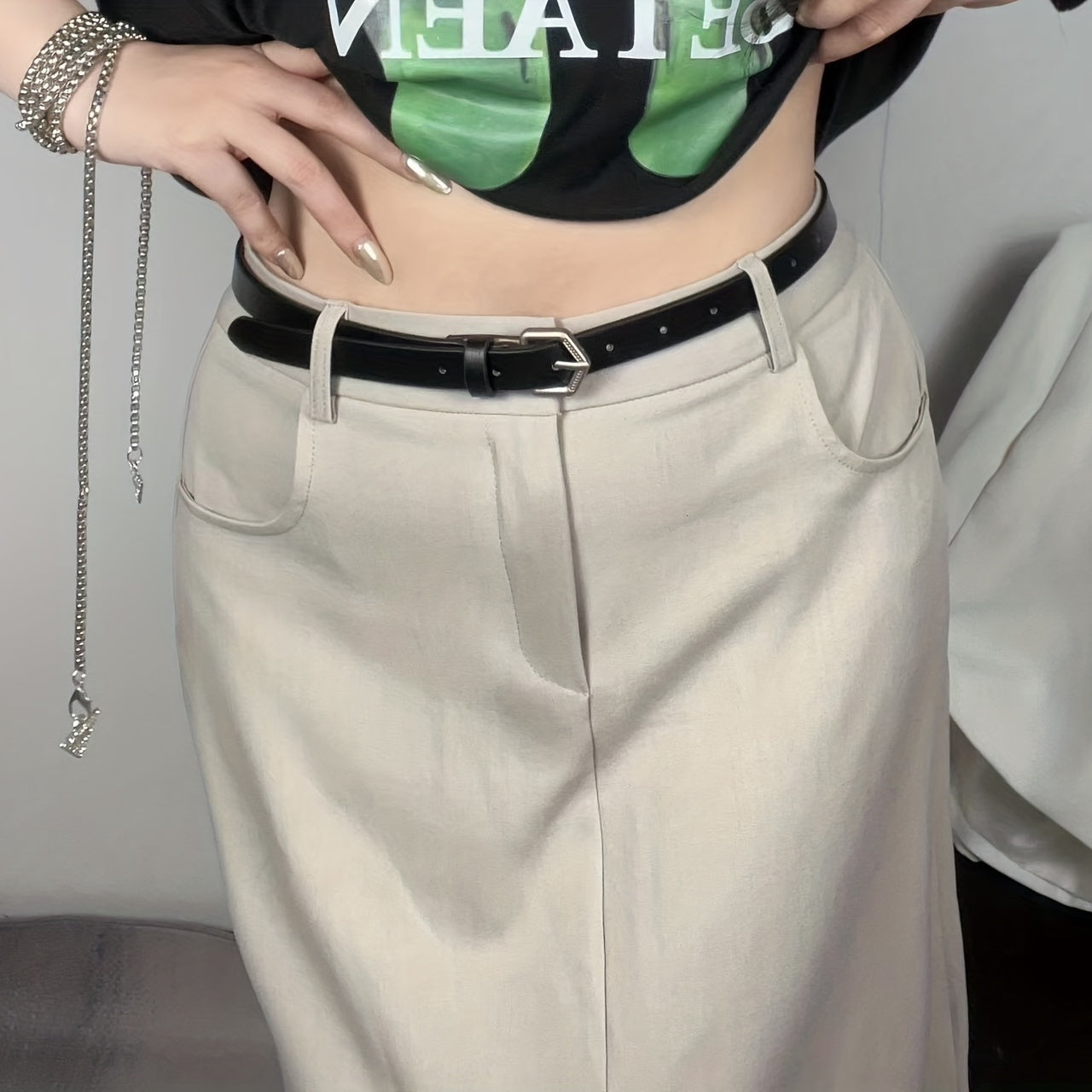 Vintage Arrow Buckle PU Belt Solid Casual Belt Unisex Jeans Pants Belt