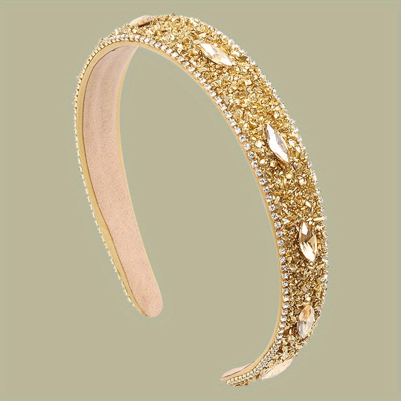 Baroque Rhinestone Headband Glitter Head Hoop Colorful Headdress