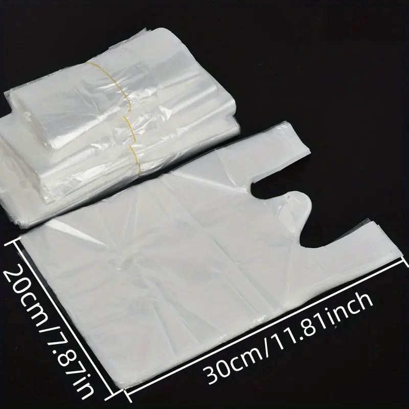 100/200 Pcs Transparent Plastic Bags for Grocery Store Shopping