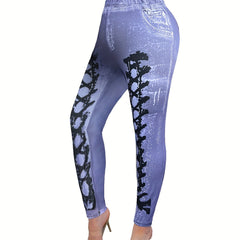  Denim Print Slim Fit Leggings
