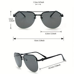 Rivet Aviator Sunglasses Metal Frame UV400