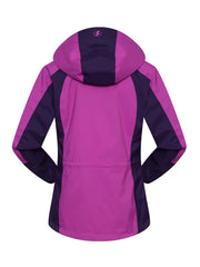 3-in-1 Winter Hooded Jacket Waterproof Ski Coat Women's Outdoor Ski Jacket