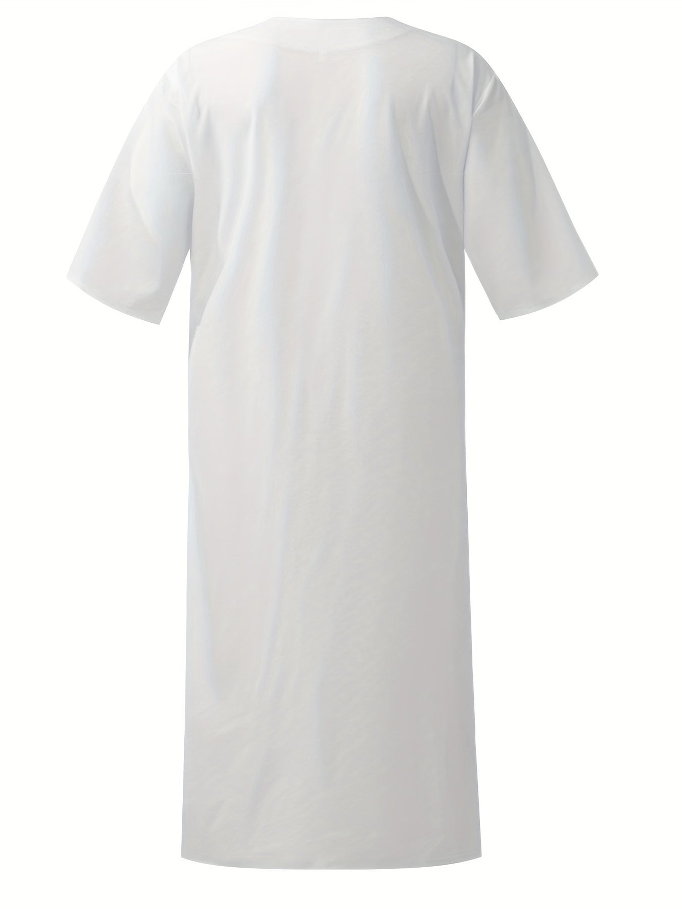 Arabic Kaftan Men Half Sleeve Muslim Clothes Vintage Casual Dubai Jubba Thobe