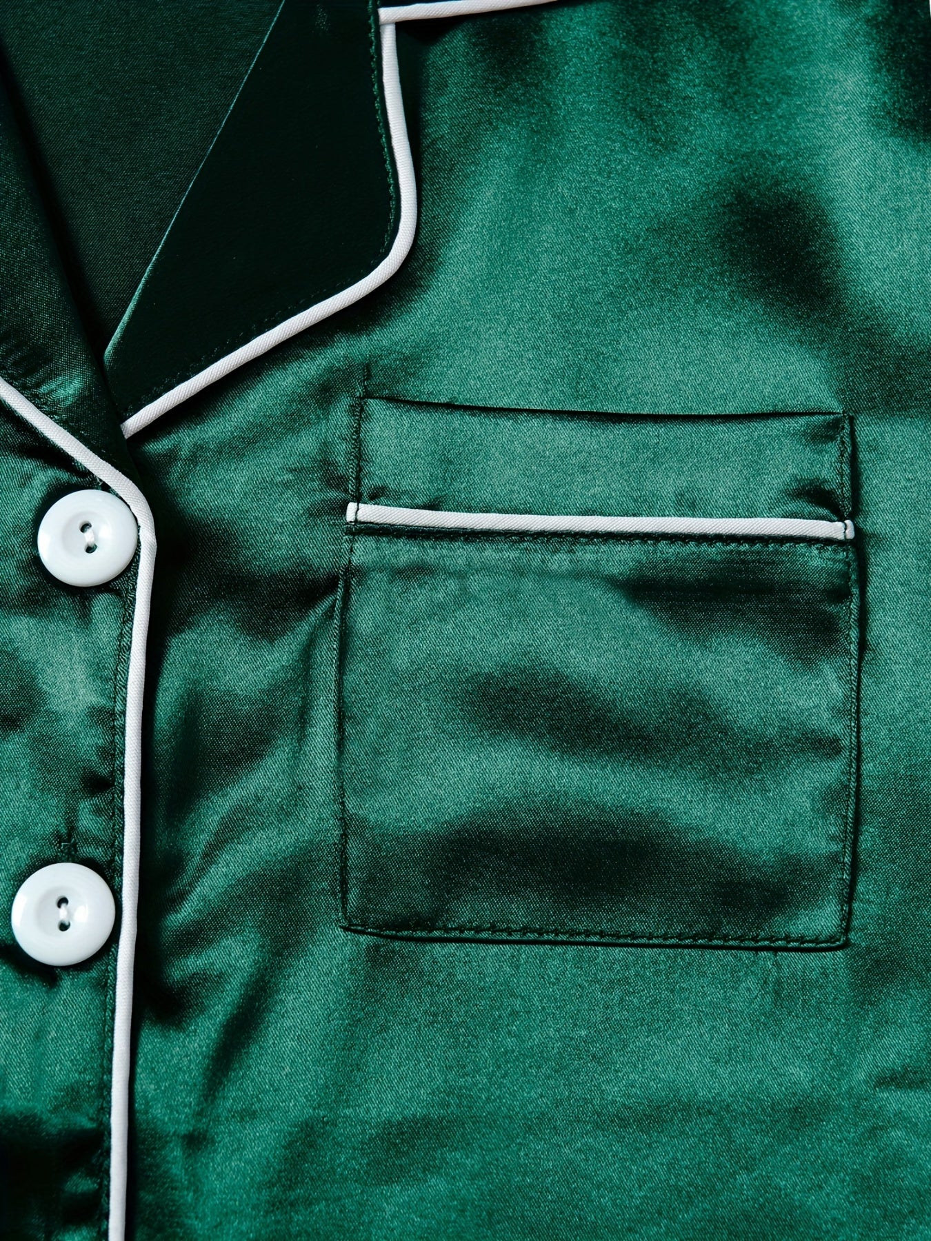 Boys Green Pajama Top & Shorts Set