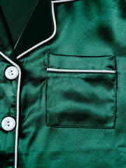 Boys Green Pajama Top & Shorts Set