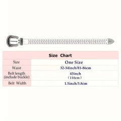 Punk Rhinestone Western Belt Cowboy Cowgirl Y2K Bling Jeans Belt