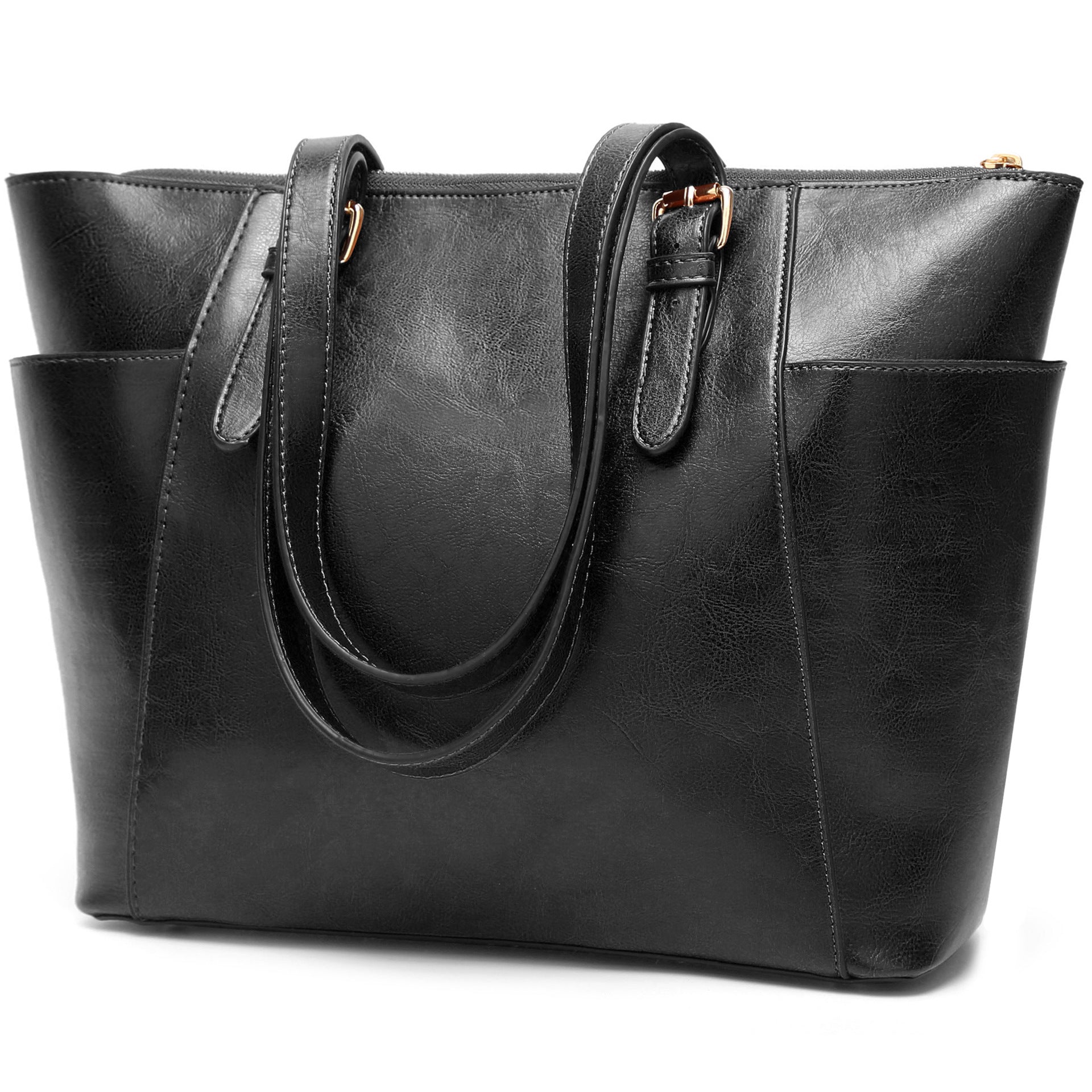 Vintage Style Faux Leather Tote Bag Women's Handbag