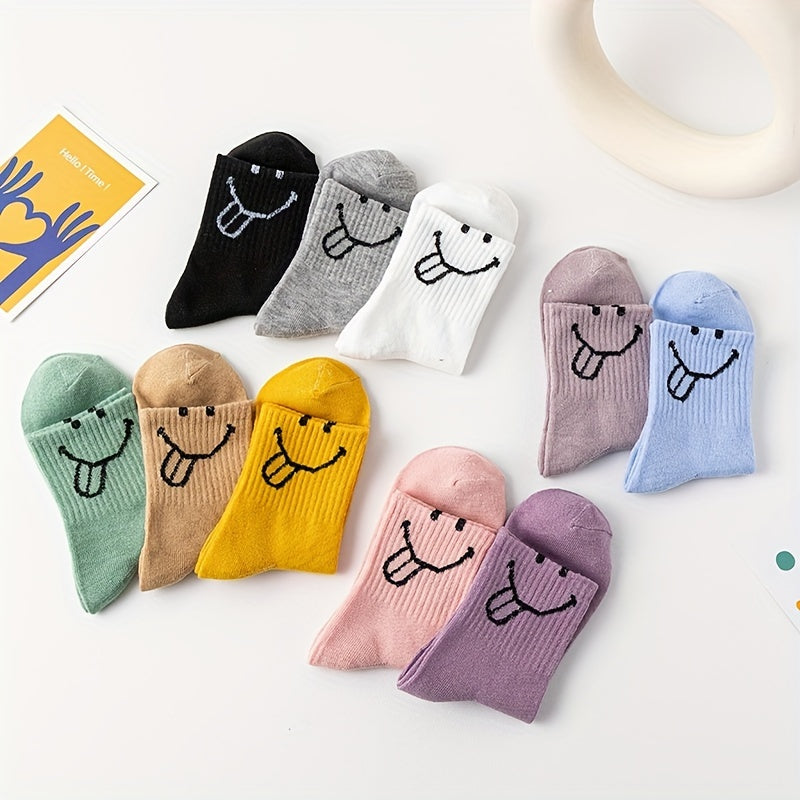 10 Pairs Expression Print Socks Women's Stockings