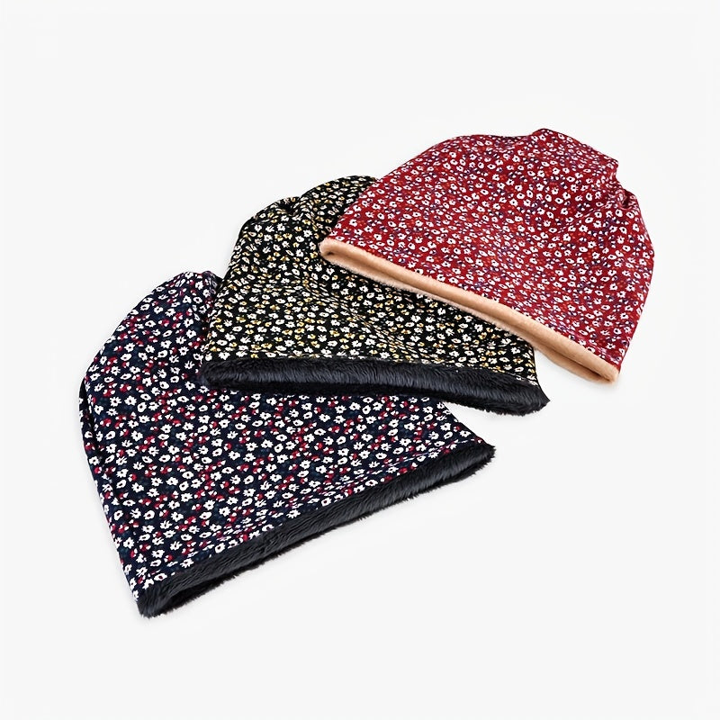Winter Warm Beanie Scarf Hat Thermal Knitted Slouchy Thick Skull Cap