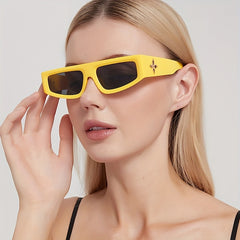 Y2K Cat Eye Sunglasses Retro 90s Flower Rivet UV400 Sun Shades