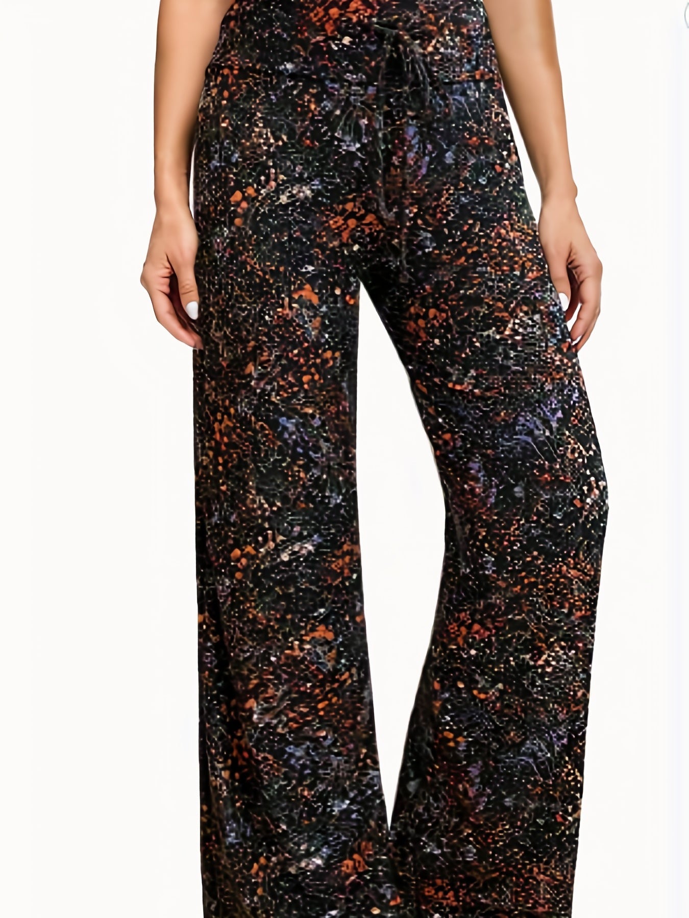  Casual Pants Women's Plus Graphic Print Yoga Wide Leg Loose Pants