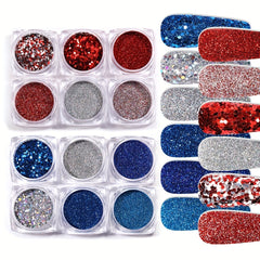 6pcs Glitter Nail Sequins Face Body Ornaments