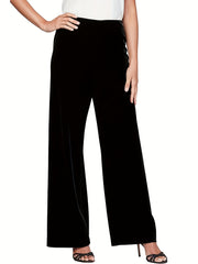 Women's Plus Elastic Waist Wide Leg Casual Pants