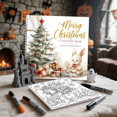20x20cm Adult Coloring Book Spiral Binding Christmas Halloween Activity Book