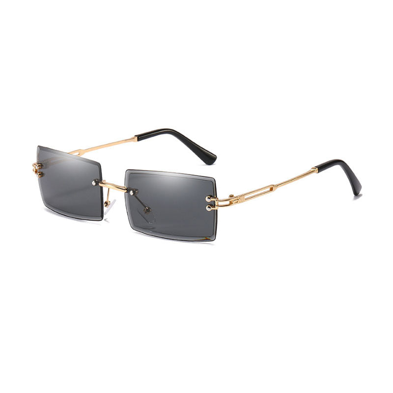 Rimless Square Sunglasses UV Protection Vintage Sun Glasses