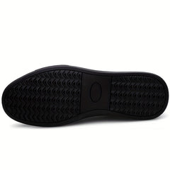 CLOHOO Men's Leather Slip On Soft Insole Casual Dress Shoes