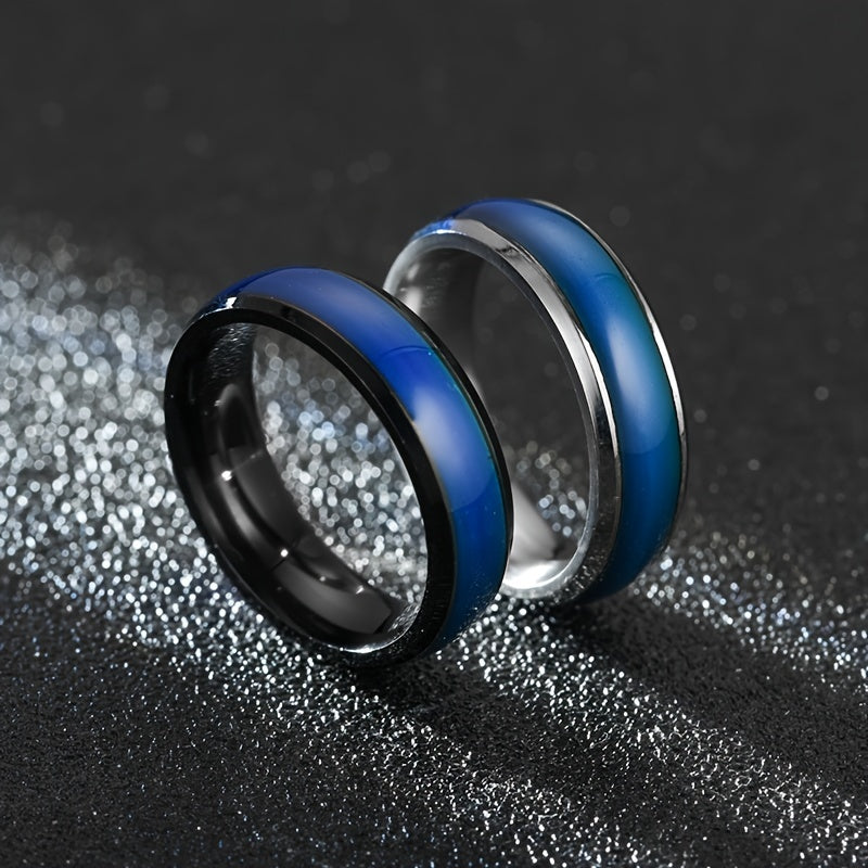 1pc Stainless Steel Couple's Changing Ring