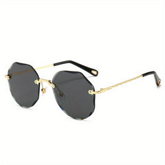 Gradient Polarized Sunglasses UV400 Rimless Beach Party Glasses