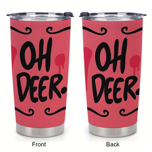20oz Oh Deer Stainless Steel Tumbler Pink Swirls