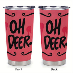 20oz Oh Deer Stainless Steel Tumbler Pink Swirls