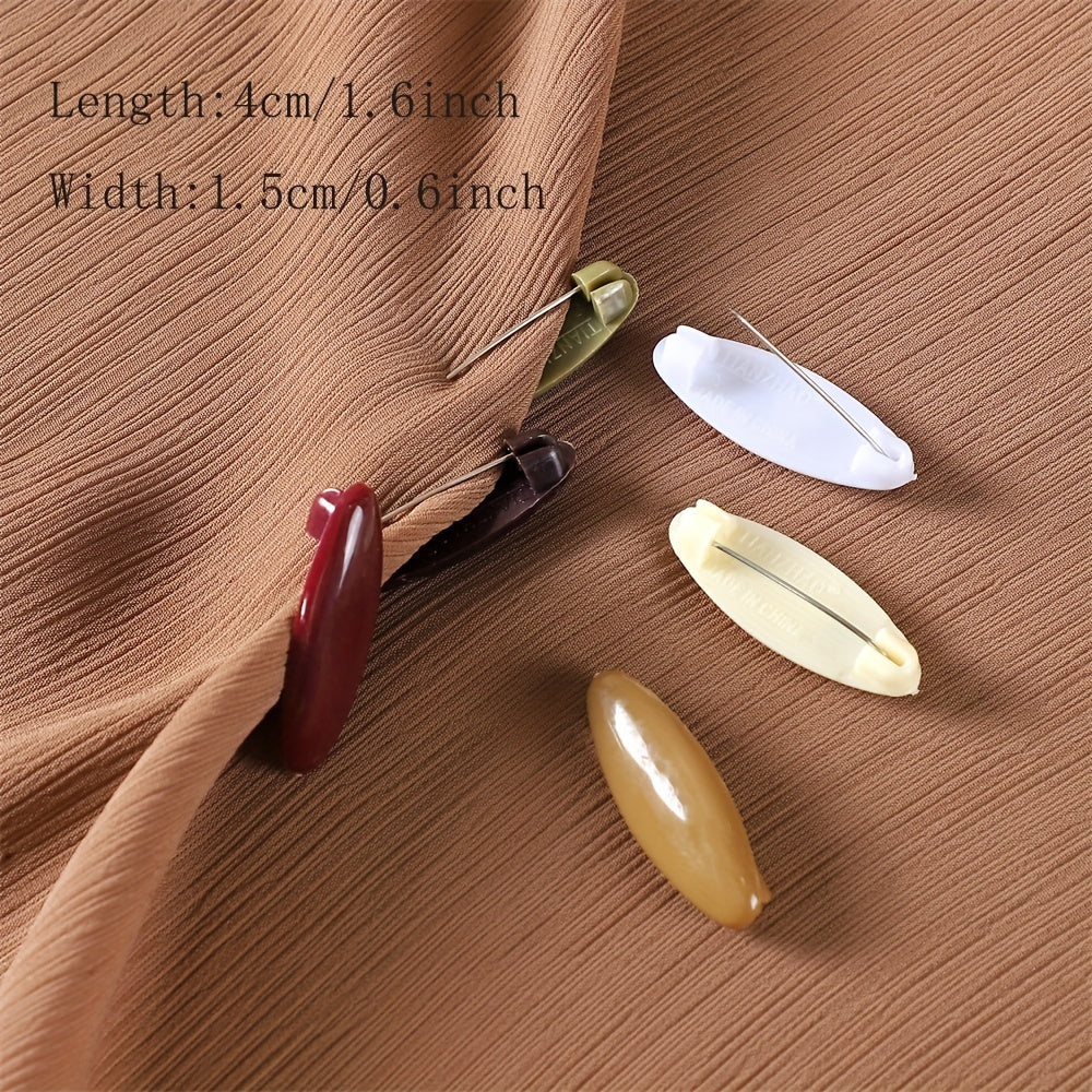 4pcs Oval Scarf Pin Brooch Hijab Shawl Clip Sweater Buckle Women