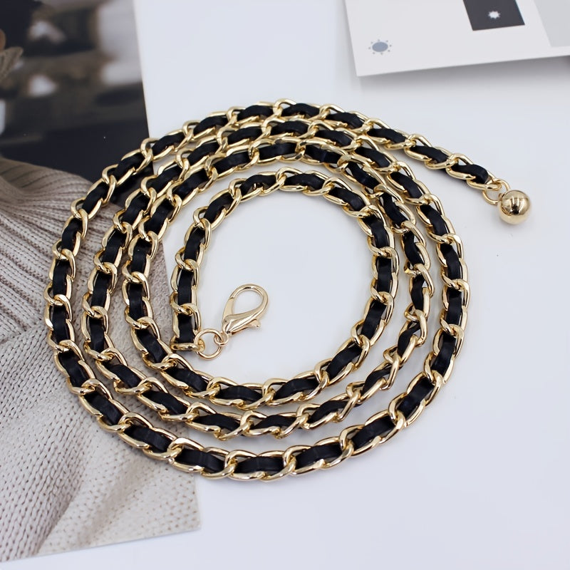 Women's Golden Waist Chain Metal Dress Suit Belt Decoration