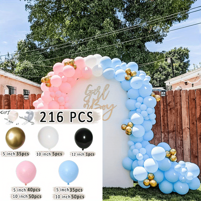 216pcs Maca Pink Balloon Garland Set for Wedding Birthday Party Baby Shower