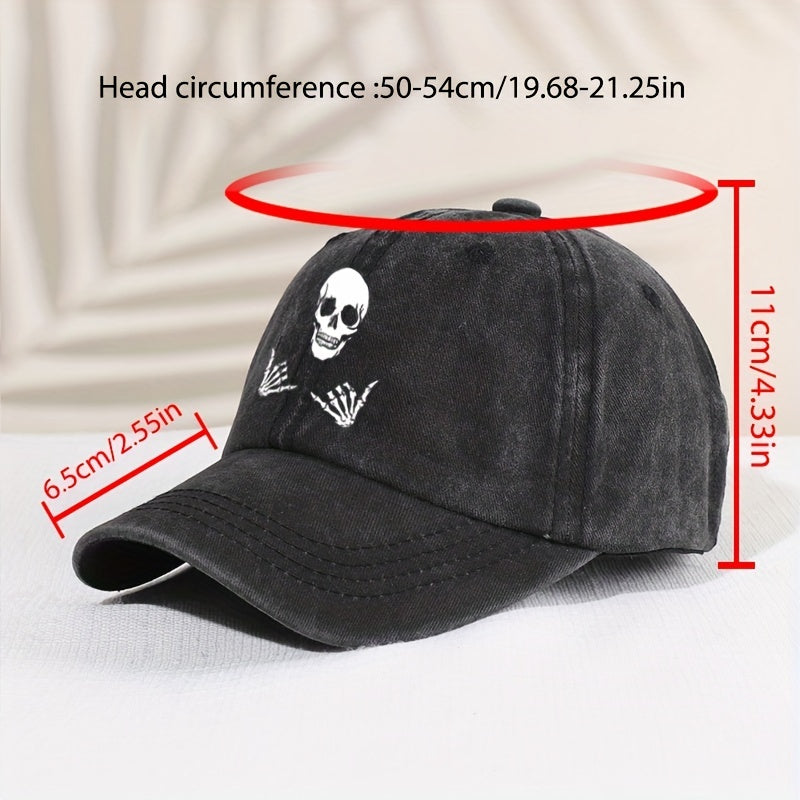 Kids Vintage Double Skull Baseball Cap Sunshade