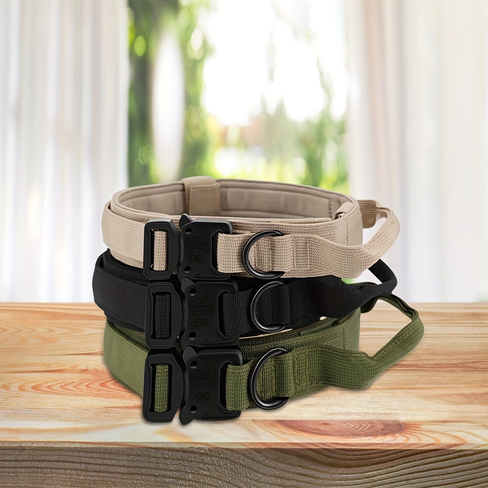 Nylon Tactical Dog Training Collar for Large & Medium Dogs