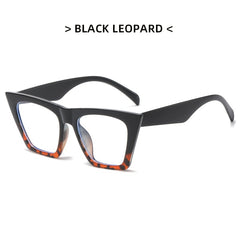Fashionable Square Eyeglasses Frame with Light Blocking Clear Lens