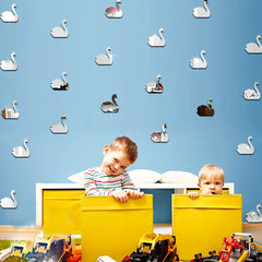 Cartoon Swans Stars Acrylic Wall Stickers - Kids Rooms Decor