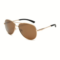 OUWEN Polarized Aviator Sunglasses Men Flexible Metal Sun Glasses VF2202