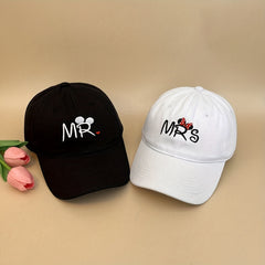Mr Mrs Bow Embroidered Baseball Cap Solid Sunshade Dad Hat Adjustable