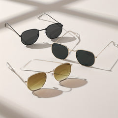 Square Metal Sunglasses Anti Glare UV400