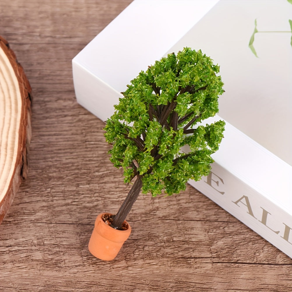1/12 Dollhouse Tree Potted Plant Green Model Home Decor DIY Toy