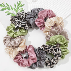 12PCS Satin Scrunchie Set Oversized Pastel Hair Tie Bracelet
