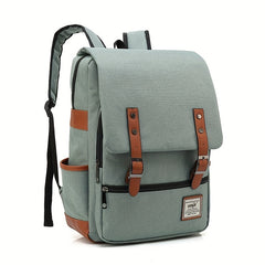 Vintage Canvas Flap Laptop Backpack Buckle Schoolbag Travel Daypack