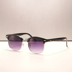 Round Frame Sunglasses Gradient Lens Rivet Decor Glasses UV400
