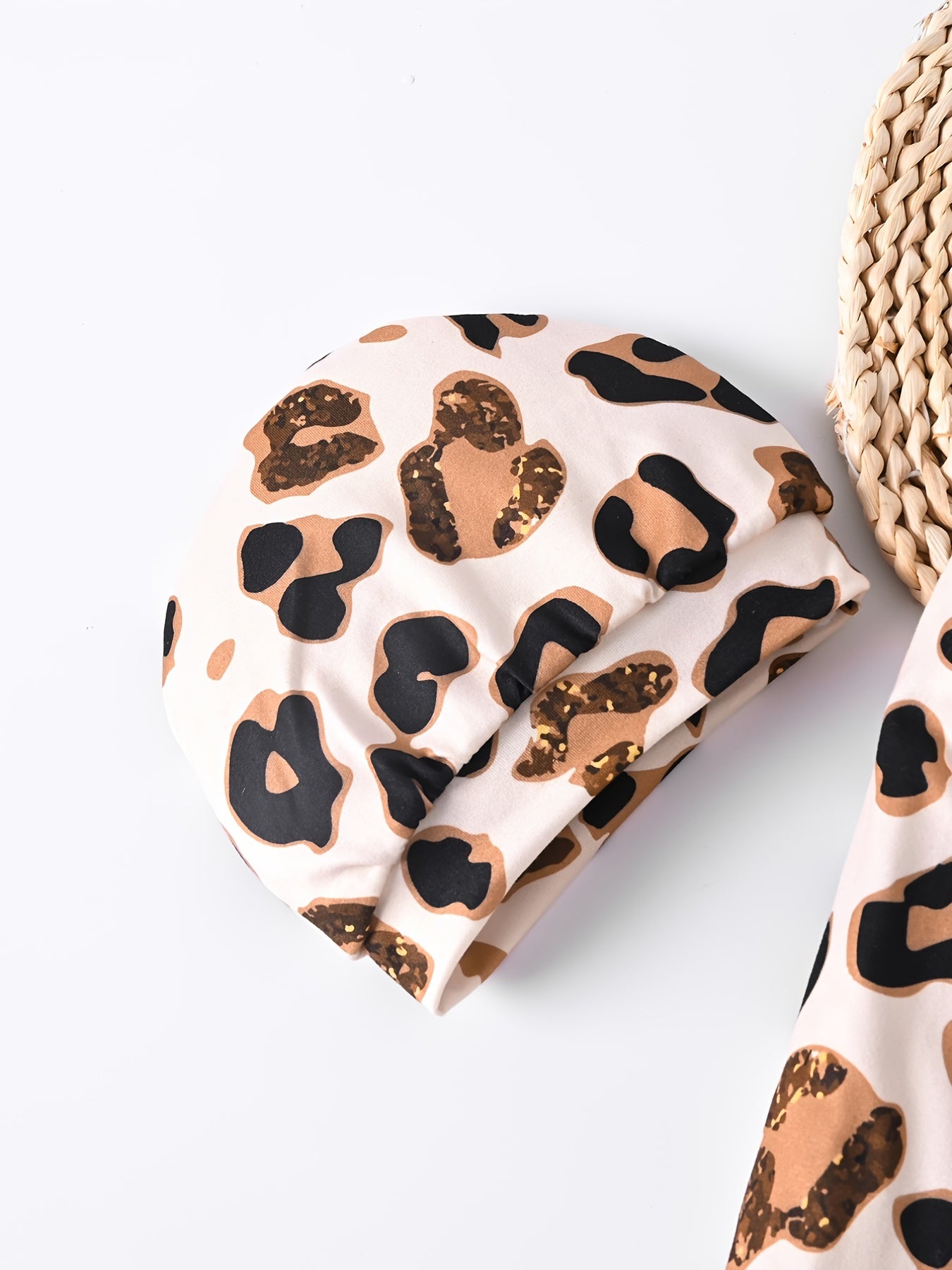 Baby Girls Leopard Print 4pcs Outfit Set Spring Autumn Clothes