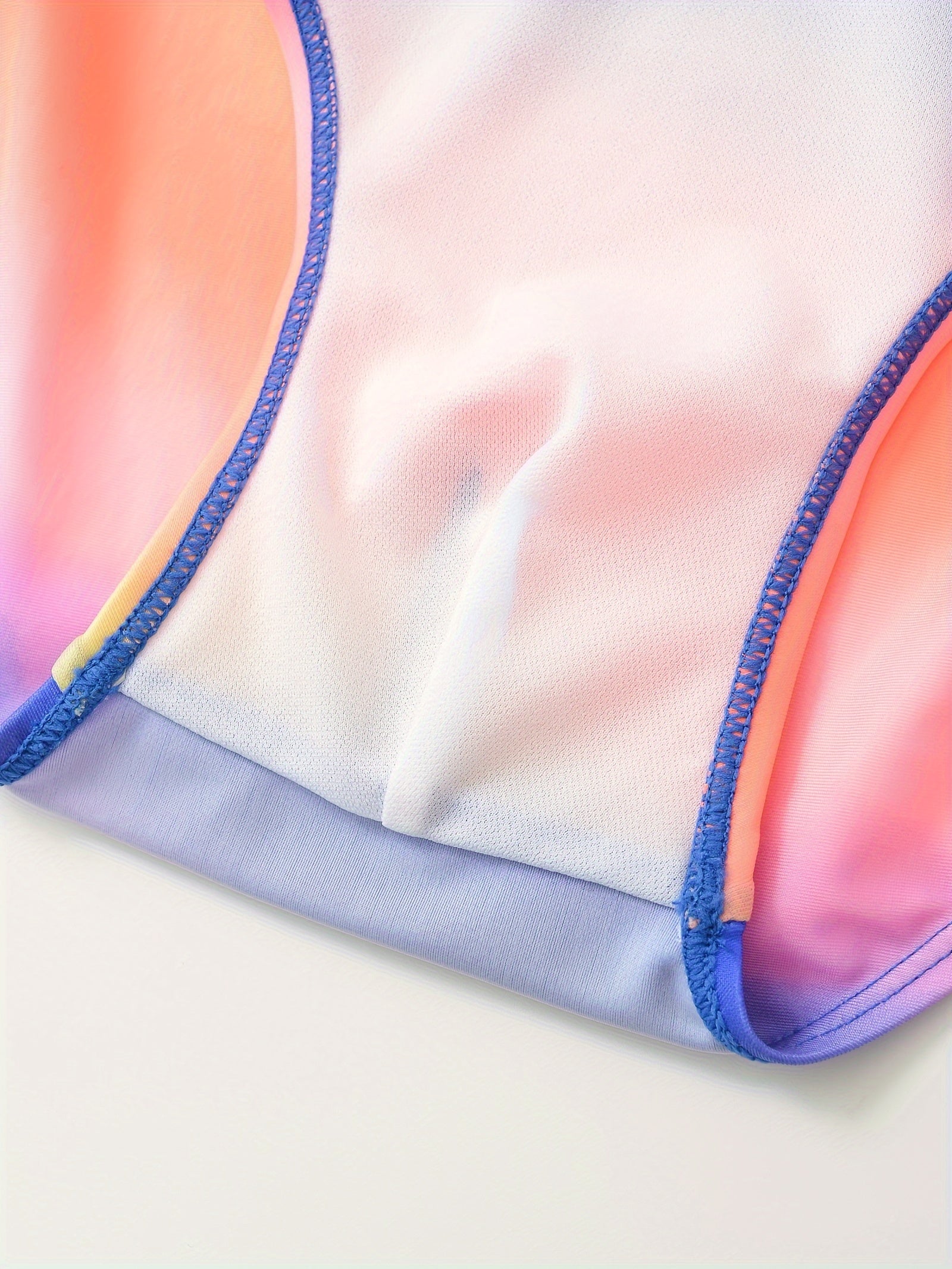 Rainbow Gradient Men's Quick drying Drawstring Triangle Briefs Swimwear