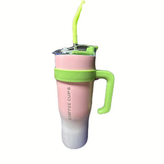 40oz Stainless Steel Double Wall Tumbler with Lid and Handle