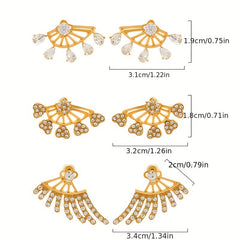 Zircon Geometric Earrings Rear Hanging Love Water Drop Earrings