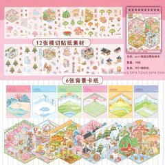 Kabbalah Mini Landscape Sticker Book: 12 Die Cut Stickers & 6 Background Car