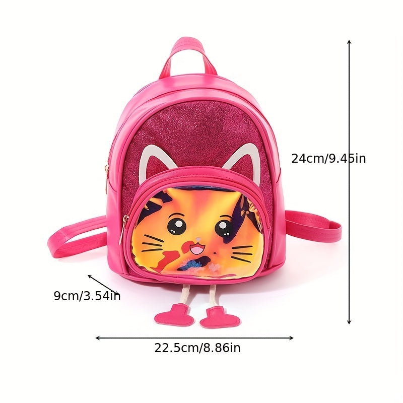 Kids Glitter Kindergarten Backpack Cat Schoolbag