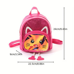 Kids Glitter Kindergarten Backpack Cat Schoolbag