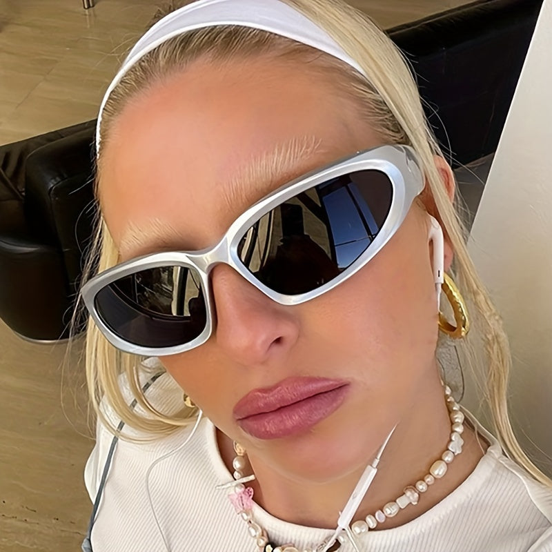 Y2K Wrap Around Sunglasses Mirror Lens UV400
