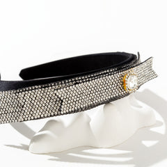 Sparkly Crystal Headband Silvery Thin Hair Band
