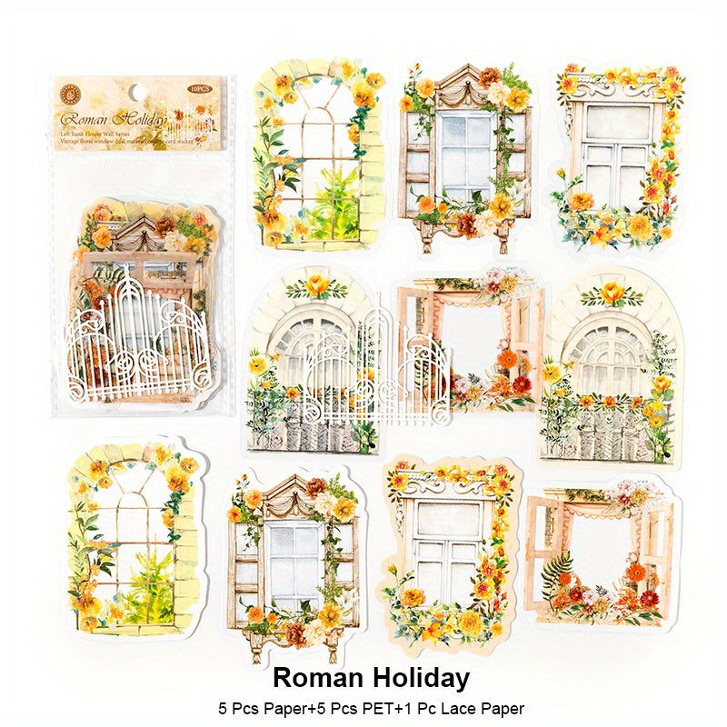 Vintage Scrapbooking Windows Cutouts Paper Journaling Supplies