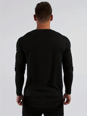 Men's Solid Crew Neck Long Sleeves T shirt Casual Comfy Shirts
