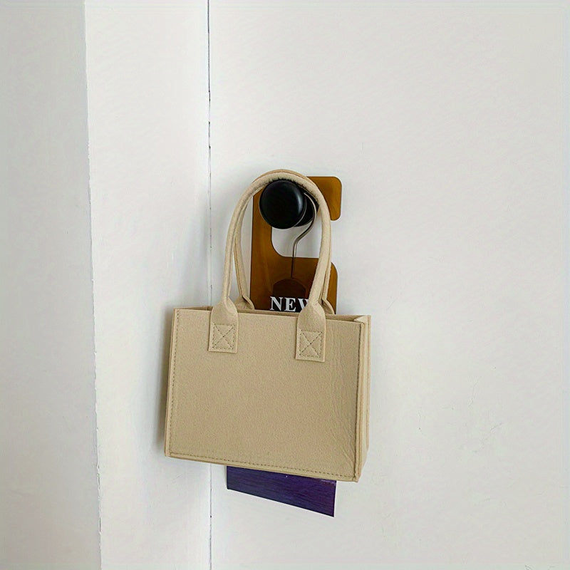 Felt Tote Bag Solid Handbag No Closure Gift Bag For Party